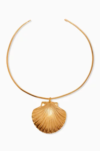 Aurore Shell Choker in Gold-plated Brass