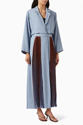 Pleated-panel Abaya in Silk