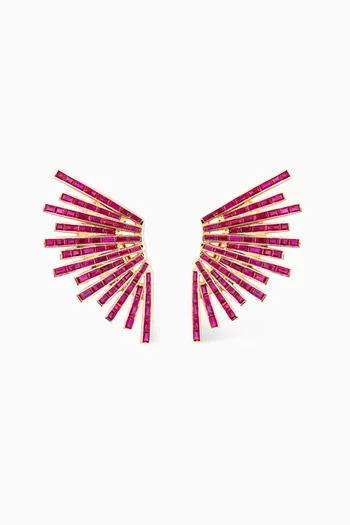 Galaxy Ruby Earrings in 18kt Rose Gold