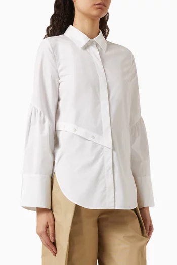 Asymmetric Button Detail Shirt in Cotton