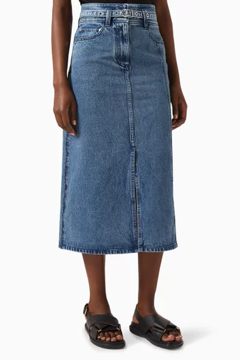 A-line Midi Skirt in Denim