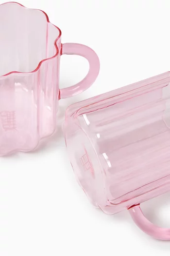 Wave Mug in Glass, Set of 2