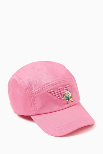 x The Smurfs Logo Baseball Hat in Organic Cotton Twill