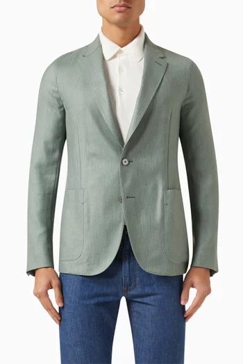 Shirt Jacket in Cashmere Silk & Linen-blend