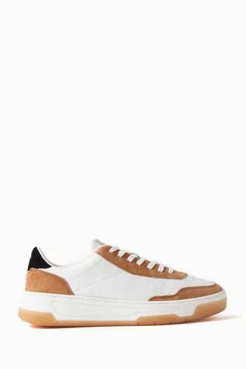 Logo Lace-up Sneakers in Leather & Nubuck