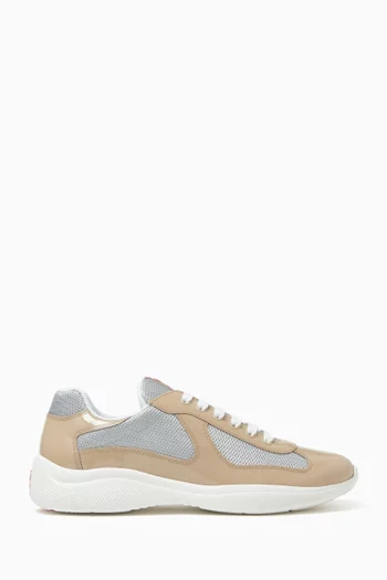 America's Cup Sneakers in Patent Leather & Technical Fabric