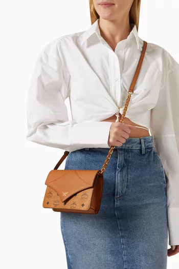 Diamond Crossbody Bag in Visetos Canvas & Leather