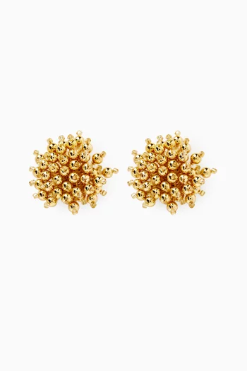 Pissenlit Clip Earrings in Gold-plated Brass