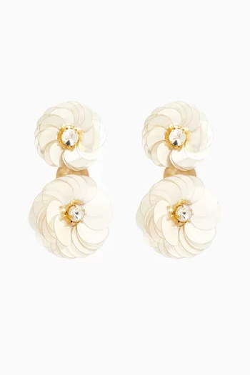 Eclats de Paquerette Drop Earrings in Gold-plated Brass