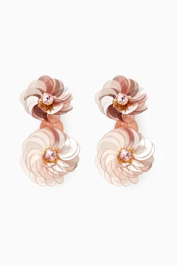 Eclats de Paquerette Drop Earrings in Rose-plated Brass