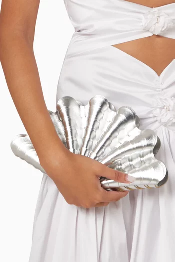 Sable Mouvant Clutch in Leatherette & Gold-plated Brass