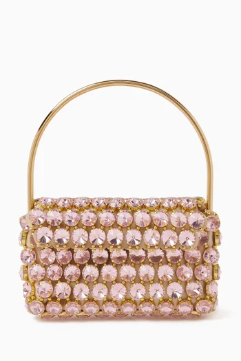 Clochette Nuances Baguette Bag in Gold-plated Brass & Crystals