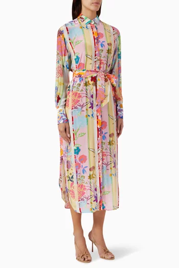 Whitley Floral-print Midi Dress in Crepe