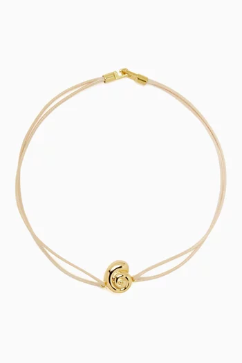 Charm Thread Necklace in Gold-plated Brass