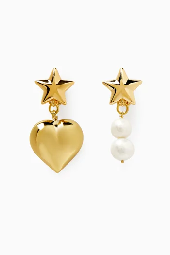 Mix and Match Charm Clip Earrings in Gold-plated Brass