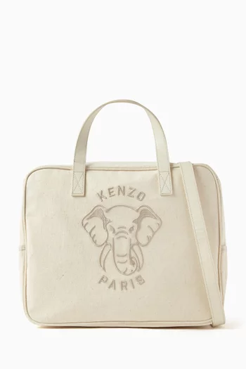 Logo-embroidered Changing Bag in Canvas