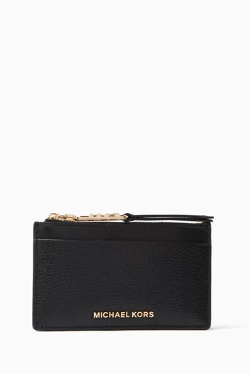Small Empire Zip Card Holder in Grained Leather