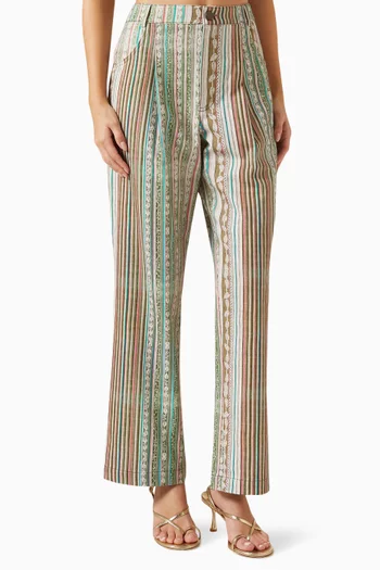 Mani Printed Pants in Cotton-blend