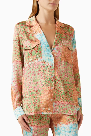 Micla Floral Printed Crinkled Shirt in Polyester