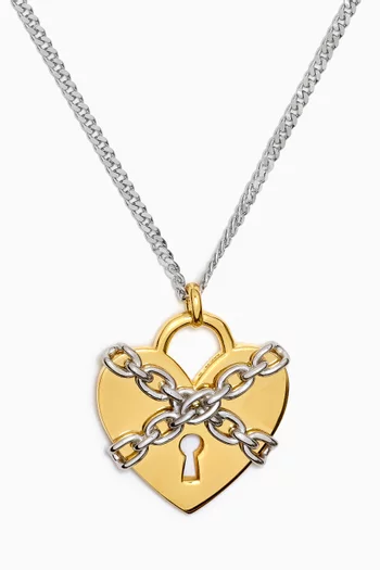 Love Lock Necklace in 24kt Gold-plated Sterling Silver
