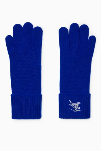 Embroidered Logo Hunter Gloves in Cashmere