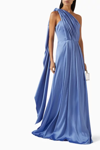 One-shoulder Gown in Satin