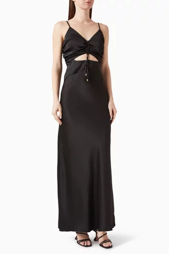 Willow Cut-out Slip Maxi Dress in Satin