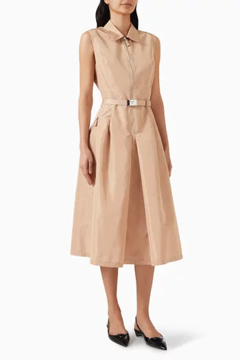 Classic Collar Midi Dress in Re-nylon