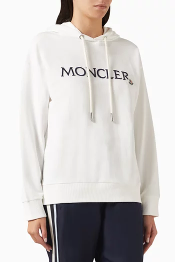 Logo Embroidery Hooded Sweatshirt in Cotton