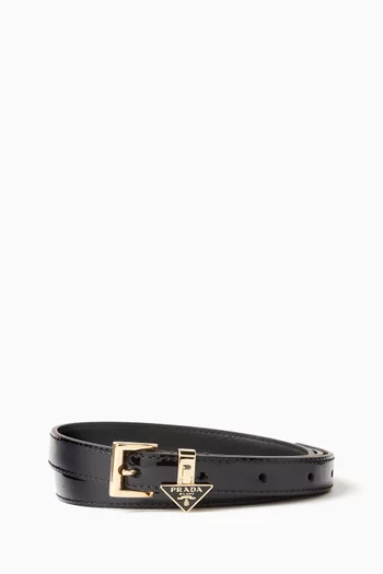 Triangle Logo Belt in Patent Leather