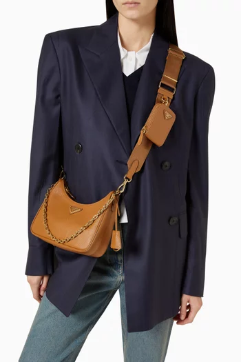 Triangle Logo Re-edition 2005 Shoulder Bag in Saffiano Leather