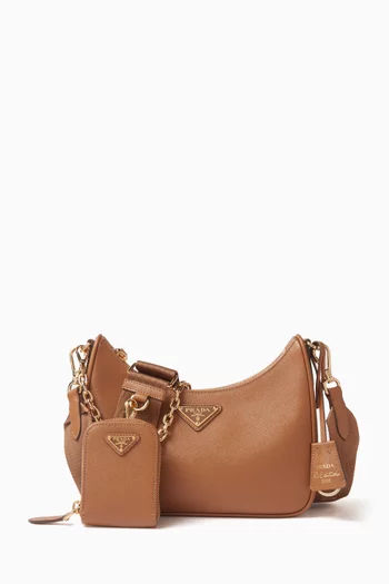 Triangle Logo Re-edition 2005 Shoulder Bag in Saffiano Leather