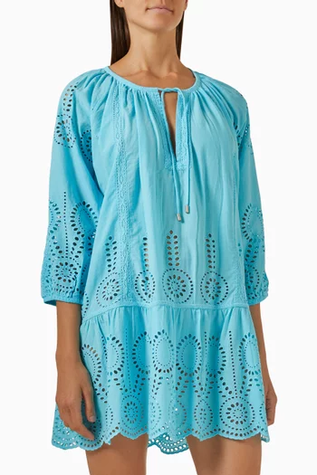 Ashley Embroidered Kaftan in Cotton