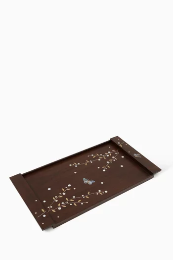 Medium Butterfly Mother-of-pearl Tray in American Walnut