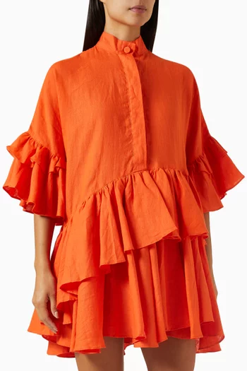 Margrit Mini Dress in Cotton-silk Blend