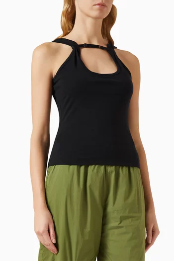 Strap Tank Top in Ribbed Jersey