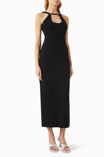 Strap Maxi Dress in Ribbed Jersey