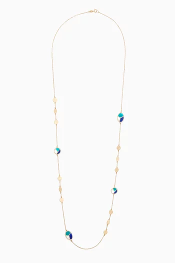 Amelia Barcelona Reversible Mosaic Long Necklace in 18kt Gold