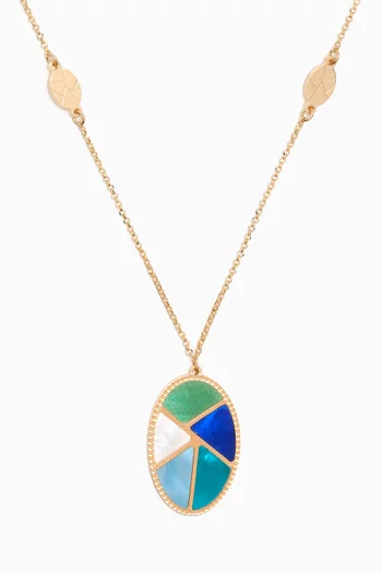 Amelia Barcelona Reversible Mosaic Necklace in 18kt Gold