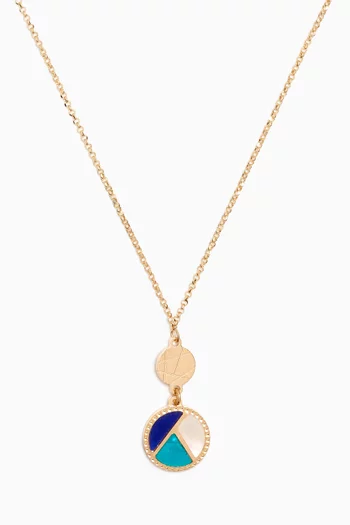 Amelia Barcelona Reversible Mosaic Pendant Necklace in 18kt Gold