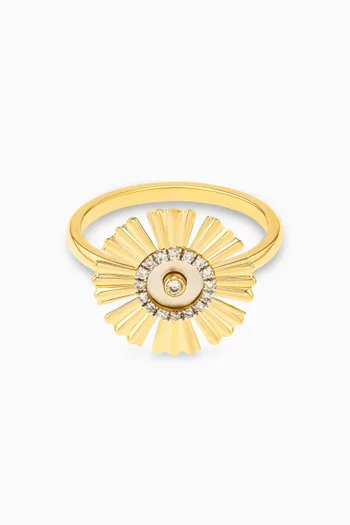 Farfasha Happy Sunkiss Diamond & Mother of Pearl Ring in 18kt Gold