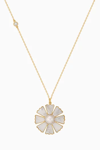 Farfasha Sunkiss Diamond & Mother-of-Pearl Necklace in 18kt Gold