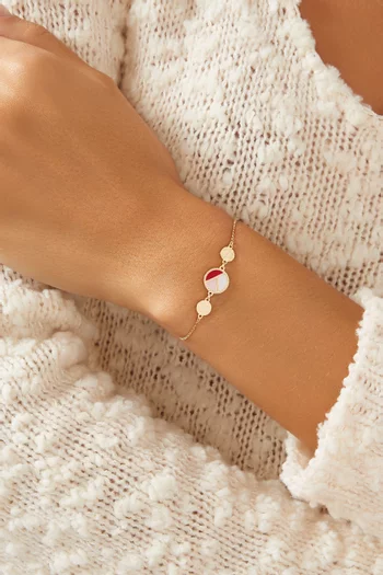 Amelia Barcelona Reversible Mosaic Mother-of-Pearl Bracelet in 18kt Gold