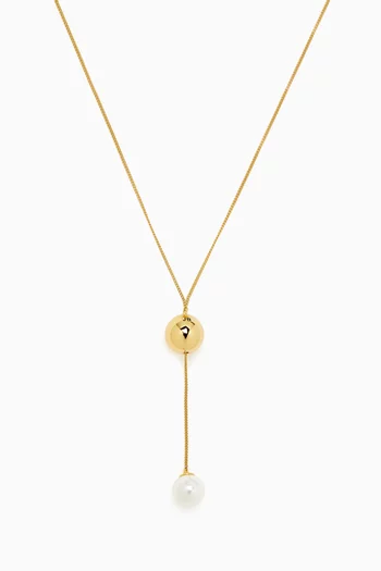 Nova Pearl Convertible Lariat Necklace in Gold Ion-plated Brass