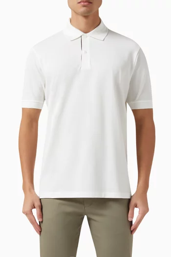 Striped-placket Polo Shirt in Cotton