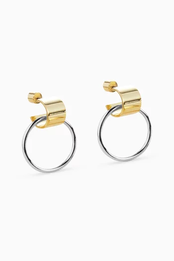 Fave Two-tone Knocker Earrings in 14kt Gold-plated Brass
