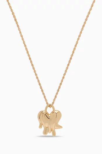 Melted Heart Pendant Hero Necklace in 18kt Gold-plated Metal
