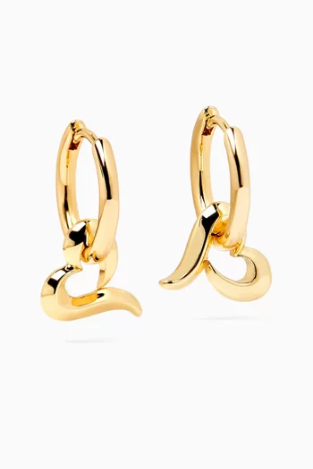 Lotte Open Heart Chunky Earrings in 18kt Gold-plated Metal