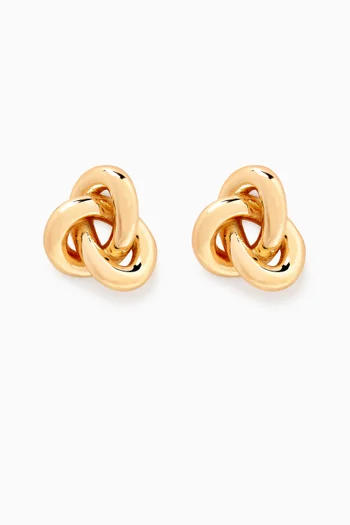 Seva Knotted Chunky Earrings in 18kt Gold-plated Metal