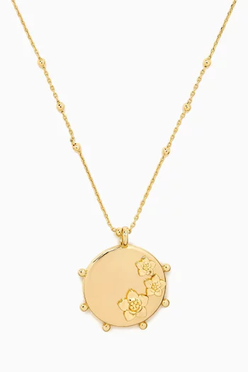 Flower Pendant Mali Necklace in 18kt Gold-plated Metal